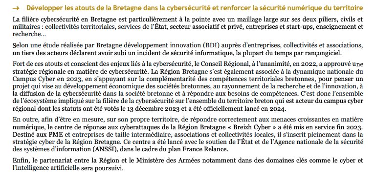 Article de presse sur la filière cybersécurité bretonne.