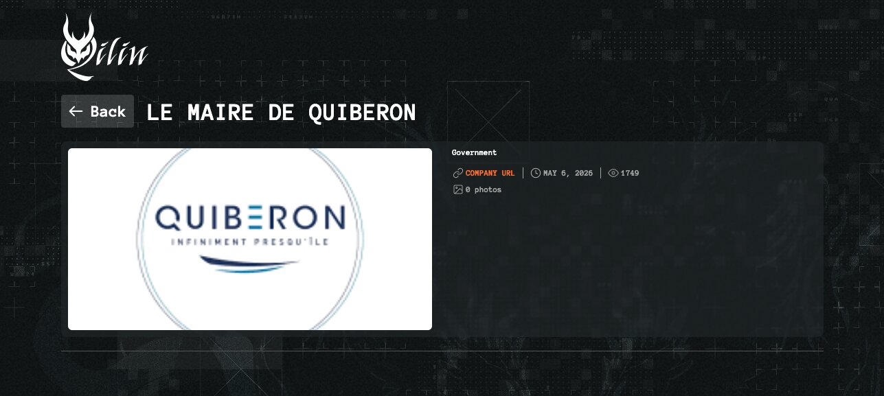 Capture de la fiche « Le Maire de QUIBERON » publiée sur le site de fuite du groupe Qilin.