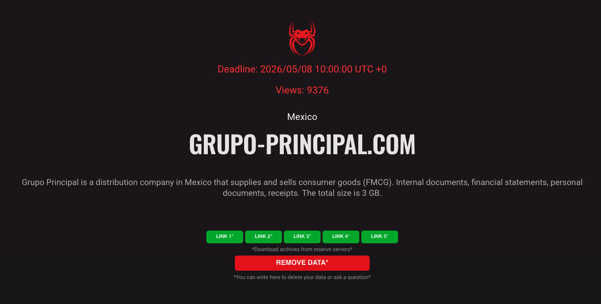 Incident Grupo Principal